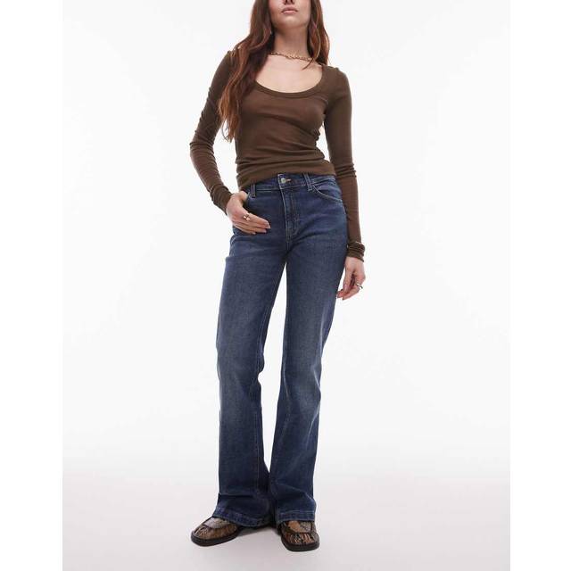 Low-rise flared jeans dark vintage blue - Woman - 6 - MANGO - Dark Vintage Blue