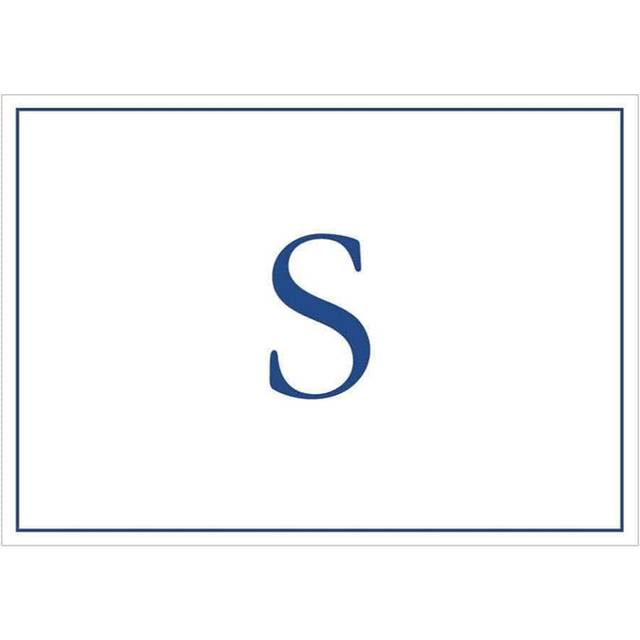 Caspari Navy Embossed Initials Boxed Note Cards in Letter S  8 Cards & Envelopes