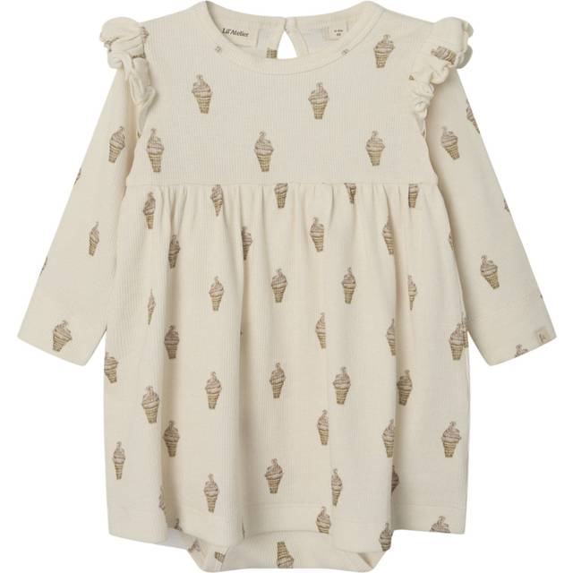 LIL'ATELIER Nbfgavo Enk Ls Body Dress Lil |Kräm |80