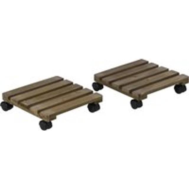 2 Pack Plant Stand with Wheels Mobile Flowerpot Holder for Indoor & Outdoor Use