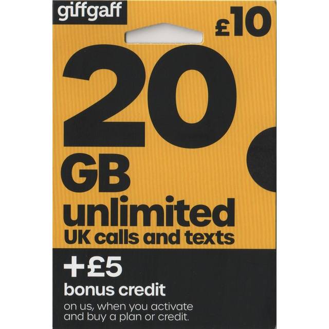 Giffgaff sim card pack unlimited calls & texts 3in1 sim -nano/micro/standard