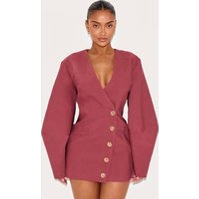 Shape Berry Premium Tailored Cocoon Sleeve A Line Blazer Dress, Pink - 12