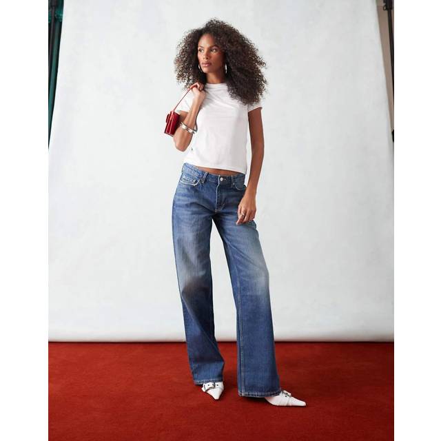 WEEKDAY Ample Low Rise Loose Wide Leg Jeans |Blå |28 x 30