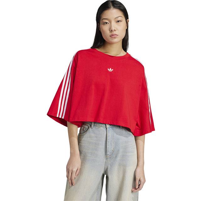 adidas Originals Adilenium Boxy Oversized T-Shirt - Red, Red, Size S, Women
