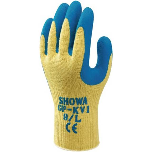 Showa GPKV1 Kevlar Latex Grip Gloves Size 9/L - blue | yellow