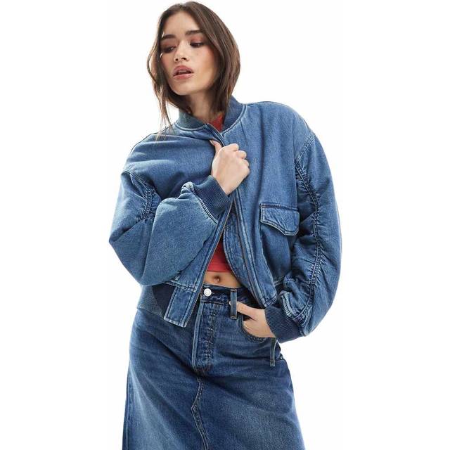 Levi's – Mellanblå bomberjacka i denim