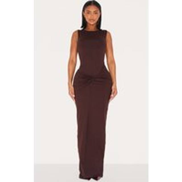 Shape Chocolate Sculpt Boat Neck Wrap Waist Maxi Dress, Chocolate - 20
