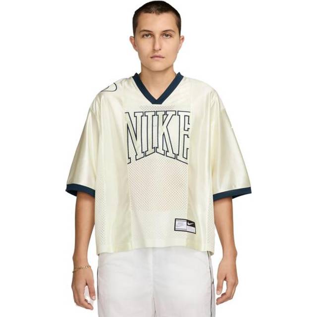 Nike Sportswear Street Women's Oversized Short-Sleeve Graphic Top - White - Polyester - XL (UK 20&#x2013;22)