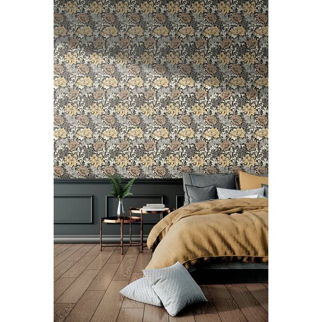 Padstow 10m x 50cm Matte Wallpaper Roll - Graphite Mix (929,030.4cm L X 322.58cm W)