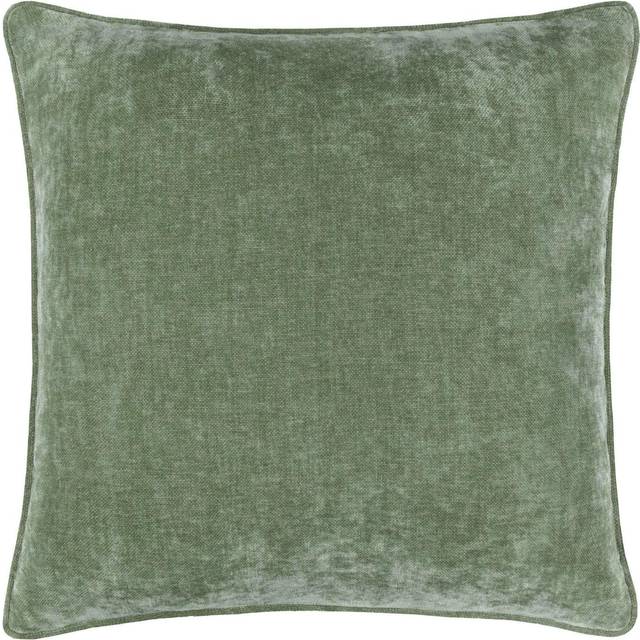 Yard Chenille Plain Piped Cushion - Eucalyptus - 50x50cm