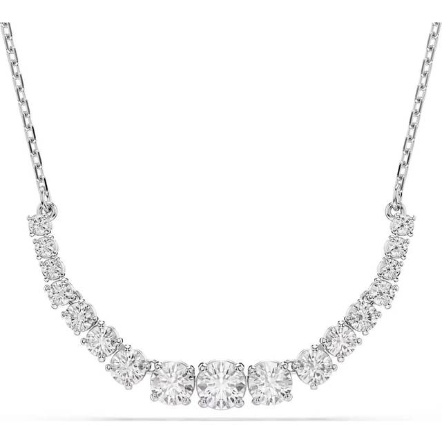 Swarovski Matrix Rhodium Plated Gradient Round Cut Statement Necklace - Silver - 42cm