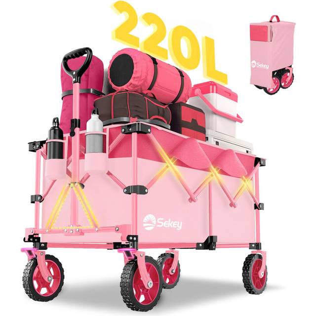 Sekey Folding Festival Trolley with 200L Extra 150KG, Blackpink