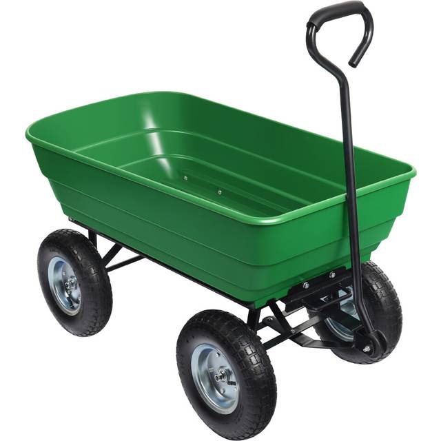 Dump Cart, Capacity 125l, max. load 350kg, Garden Trolley Tipper Trailer Wheelbarrow