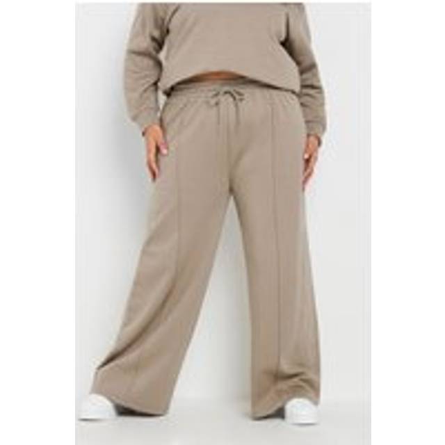 Yours Curve Light Brown Wide Leg Joggers, Women's Curve & Plus Size, Yours - 16
