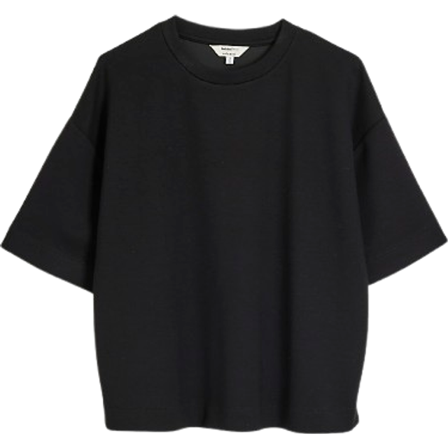 River Island Womens Black Premium Short Sleeve Boxy T-Shirt - XS