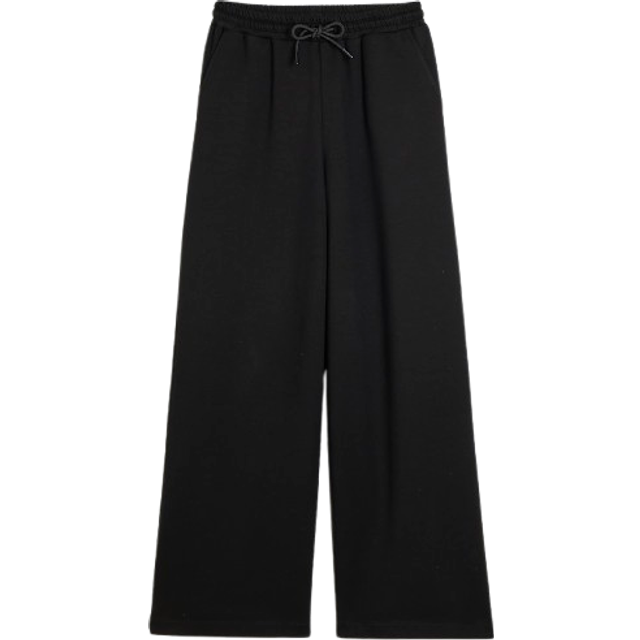 River Island Womens Black Premium High Waisted Wide Leg Joggers - M