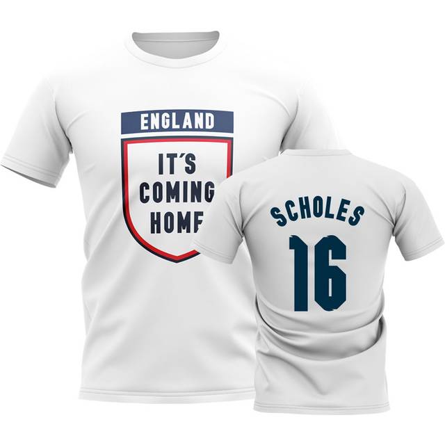 England Its Coming Home T-Shirt (Scholes 16) - White Men's Polyester UKSoccershop