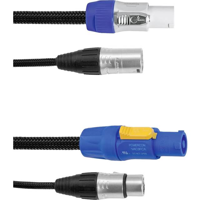 Eurolite Power-Hybrid DMX Anslutningskabel [1x XLR-kontakt 3-polig - 1x XLR-kontakt 3-polig] 1.5 m