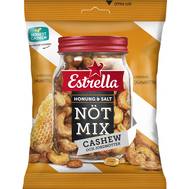 Estrella Nötmix Honung & Salt 175g