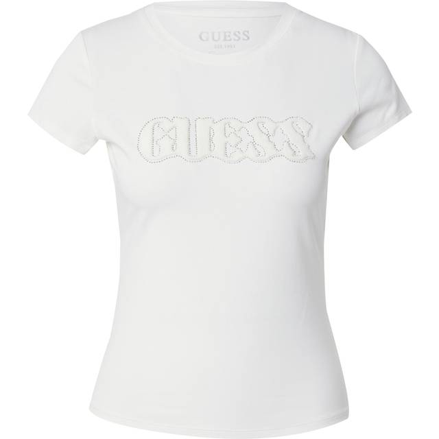 T-shirt with pony hair logo for women Guess R5 - Blanc