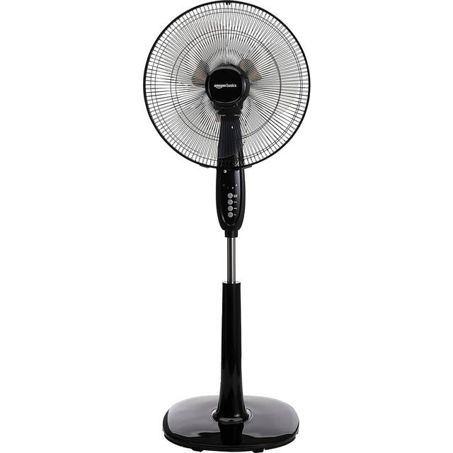 Height Tilt Angle Adjustable Oscillating Digital Dual 3Blade 3Speed Standing Pedestal Fan with Remote Control Black