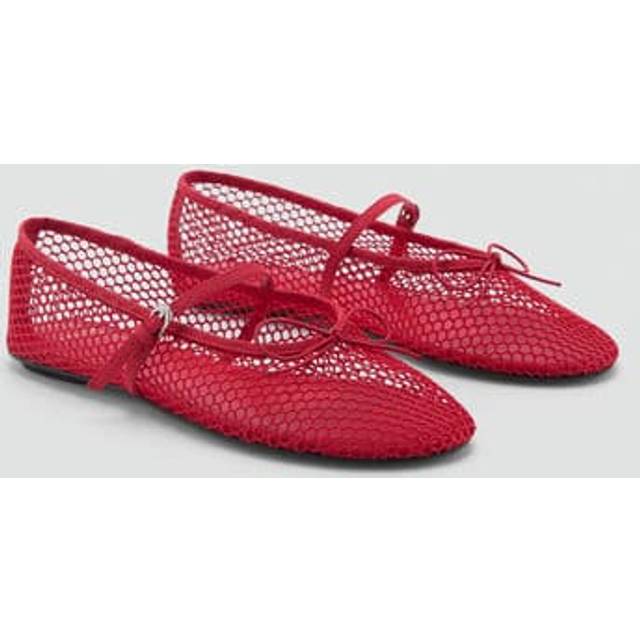 Mango Gala Fishnet Mesh Ballerina Pumps
