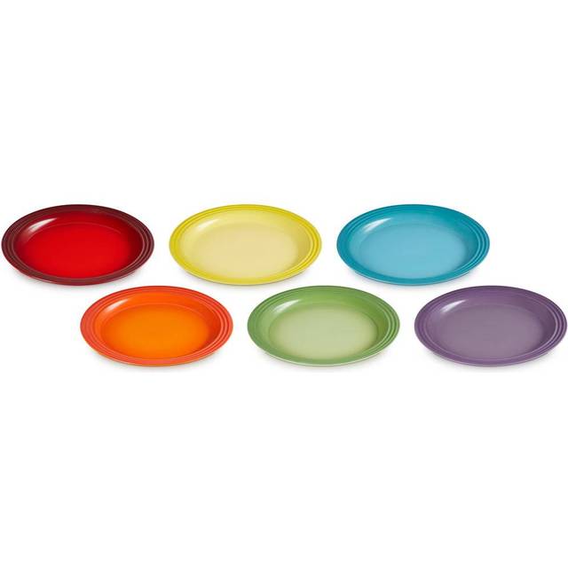 Rainbow Collection 27cm Stoneware Dinner Plate - Blue;Green;Red;Yellow;Orange;Purple (27cm W X 27cm W)
