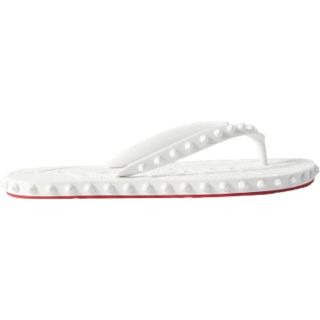 Christian Louboutin Super Loubi Flip spiked thong sandals - white (UK 4)