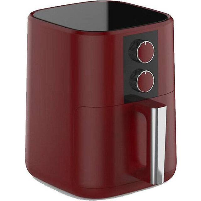 (Red, Standard) 1350W 5l Air Fryer Oil Free Double Button Timing Tempering 360 Cycle Heating Intelligent Protection As Bread Maker Microwave Oven