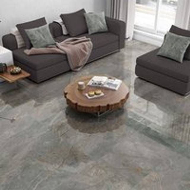 Madrid Grey Stone Effect Polished Rectified Extra Large Porcelain Floor Tile - 1200mm x 600mm Total Tiles