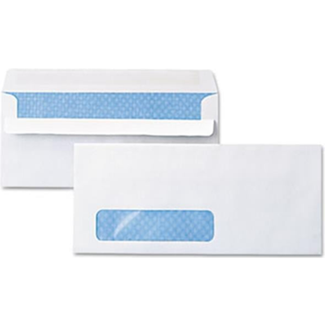 Self-Seal Business Envelope, Window, Security Tint, No.10, White, 500-Box