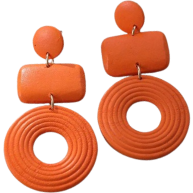 SHEIN 1pair Western Style Natural Geometric Wooden Statement Earrings For Women, Suitable For Western Vacation, Festival, And Gifting. Available In Brown Kh