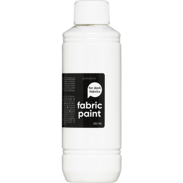 Fabric Paint 250 ml – vit täckande textilfärg för mörkt tyg - Vit