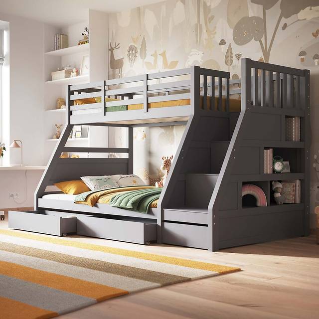 Flair Furniture Flair Lunar Triple Bunk Bed Grey, Grey