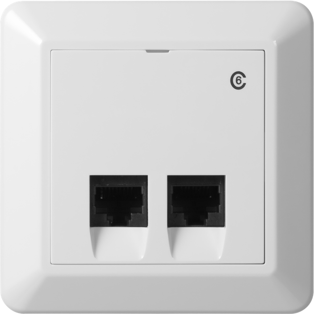 Elko RS Modularuttag 2x8 RJ45 Cat6 UTP Fjällvit