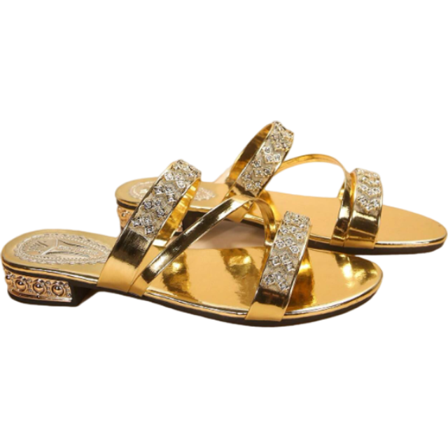 SHEIN Women&#39;s Flat Summer Slippers With Rhinestones And Glitters, Two Wearing Styles Both As Outdoor & Indoor Shoes