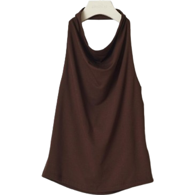 Gina Tricot – Brun, mjuk topp med halterneck
