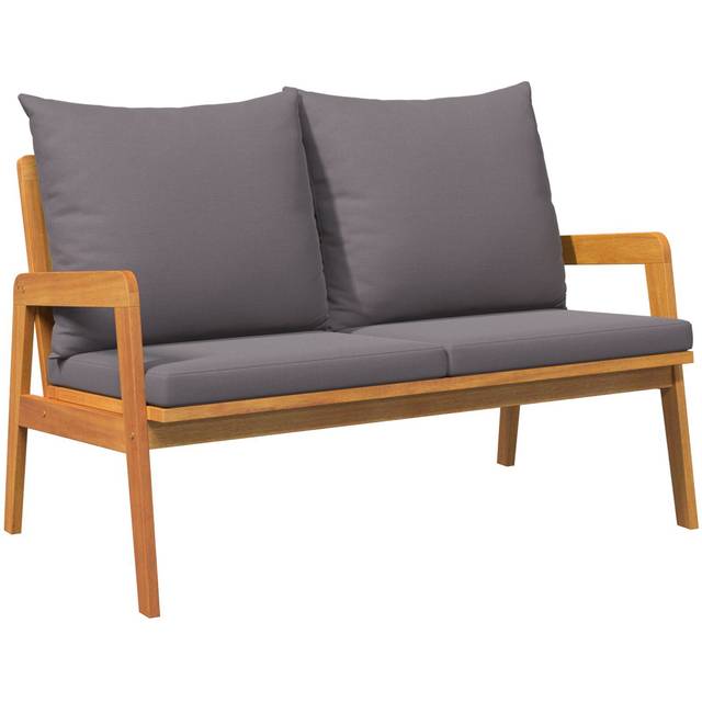vidaXL Garden Bench with Cushions 115x65x71 cm Solid Wood Acacia - Brown