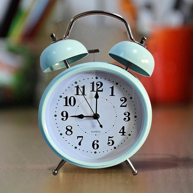 Analog Quartz Alarm Tabletop Clock - Black (22cm H X 12cm W X 6cm D)