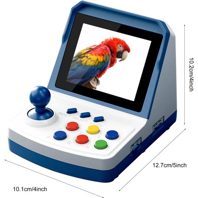 POWKIDDY A6 Plus Retro Handheld Game Console with 1000+ Classic Games Portable Game Player with 3D blå/vit