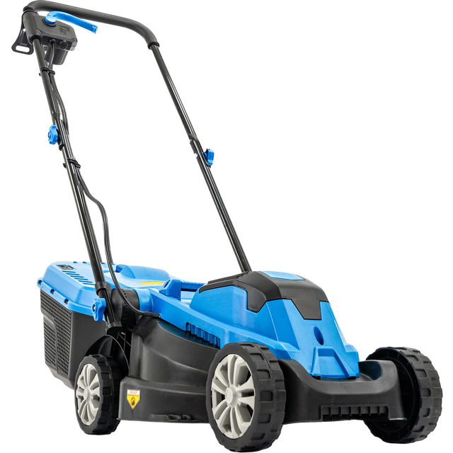 Hyundai 33cm 1300W Electric Lawn Mower, 11m Detachable Power Cable, 3 Heights & 30L Collection Bag | HYM3313E