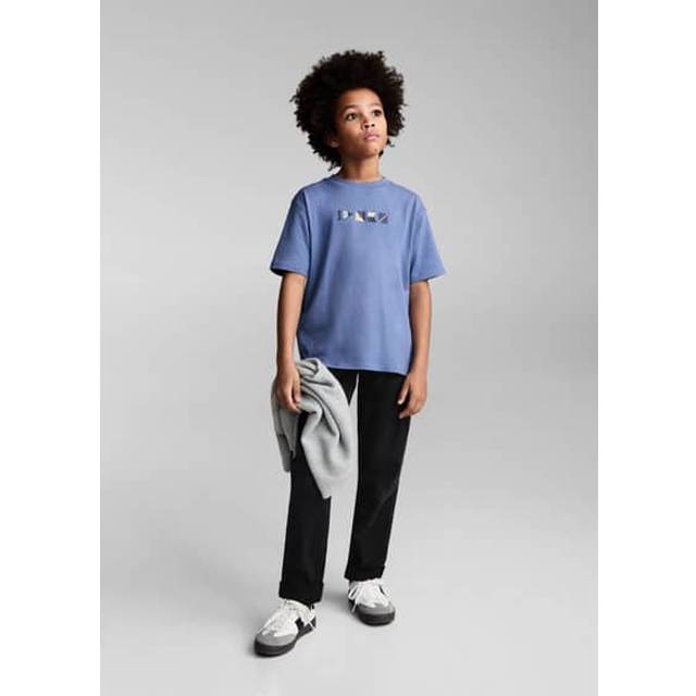 Cotton t-shirt with printed drawing blue - Kids - 5-6 years - MANGO KIDS - Blue