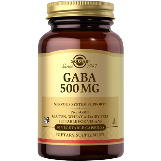 Solgar®-GABA (Gamma Aminobutyric Acid) 500 mg 50 kapslar - Solgar