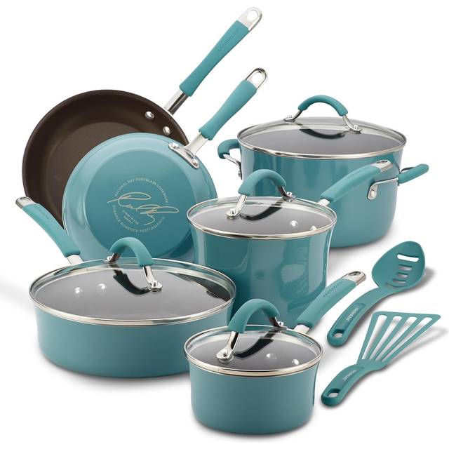 Cucina 12-Piece Nonstick Cookware Set - Agave Blue
