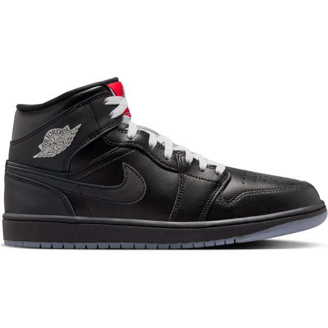 Sneakers Air Jordan 1 Mid Se Black/ Black-White-Wolf Grey-Fire Red-Mtlc Silver EUR 44