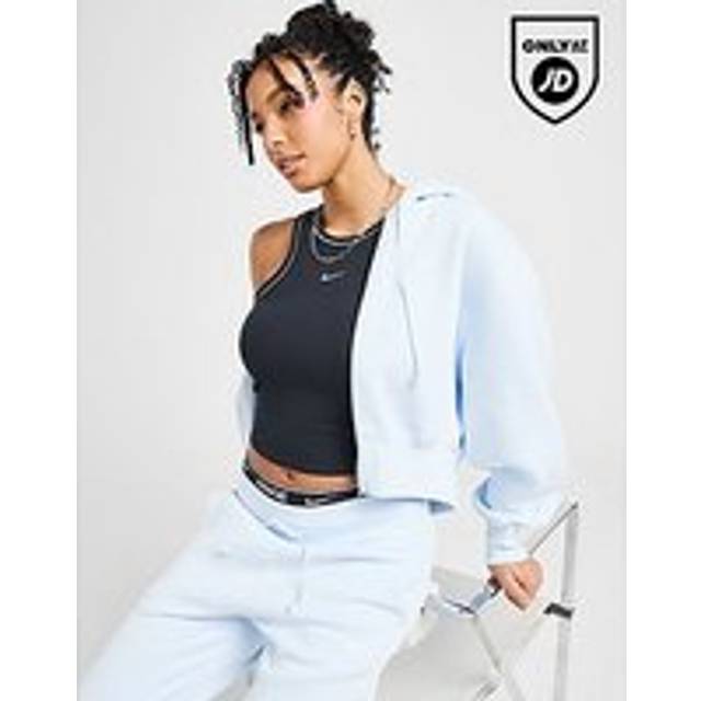 Nike Phoenix Crop Full Zip Hoodie - Blue Tint - Womens - XL