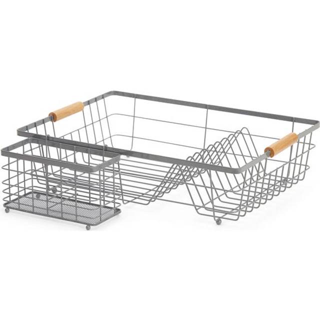 Grey and Bamboo Dish Drainer