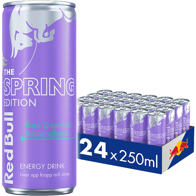 Red Bull Spring Edition 250ml (Rosa Grapefrukt & Woodruffsmak) - 24-Pack