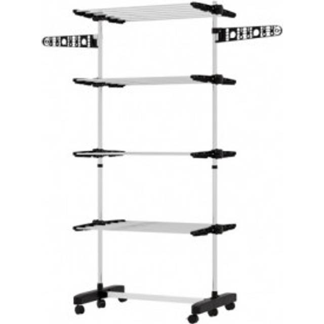 Torkställning 5 Nivåer Hopfällbar 142 x 55 x 172 cm Svart - Silver