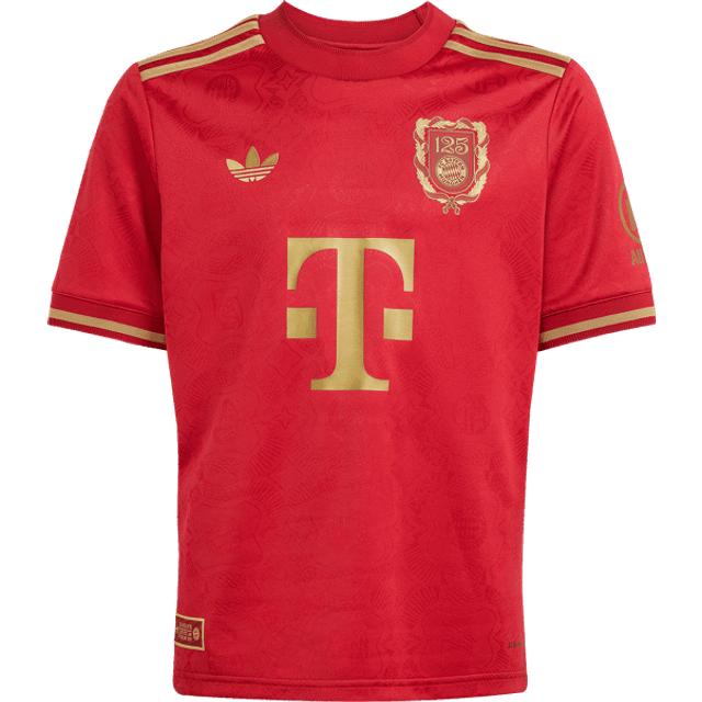 FC Bayern Anniversary Jersey Kids - Active Maroon / Dark Football Gold - 9-10Y